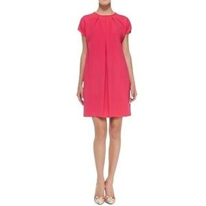 Kate Spade Shift Dress Size 2 Cap Sleeve Pink Silk